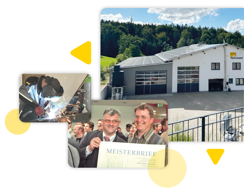 Außenansicht des Firmengebäudes von Metallbau Spenglerei Schlosserei Reichhart mit Meisterbrief